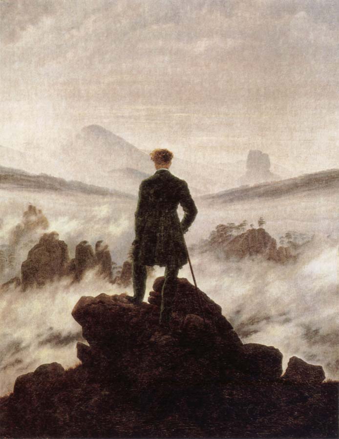 Wanderer Watching a sea of fog